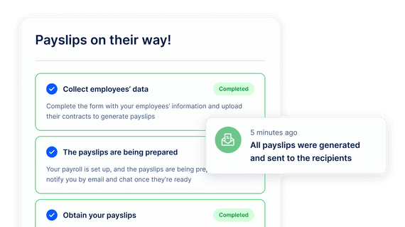 Payslips ready to be sent to employees in EasyBiz