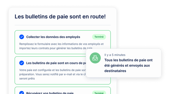 Fiches de paie prêtes à être envoyées aux employés dans EasyBiz