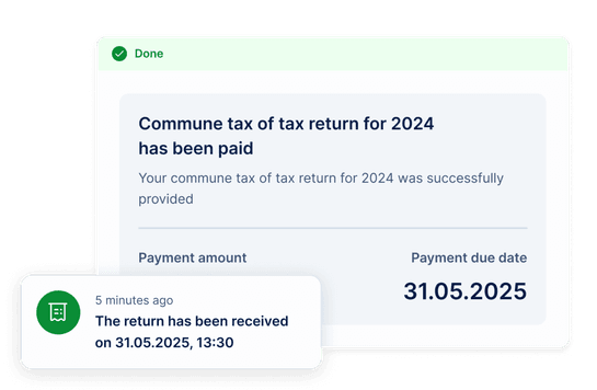 EasyBiz notification that a tax return has been processed