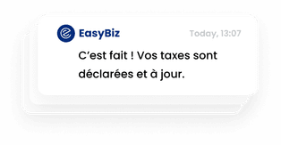 Message EasyBiz : vos impôts sont déclarés et à jour