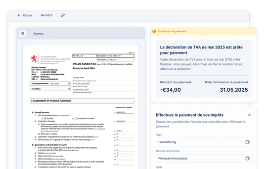 Paiement d’une taxe en quelques étapes dans EasyBiz